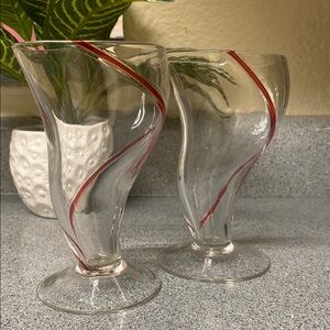 Swirl Glasses with Red Accents